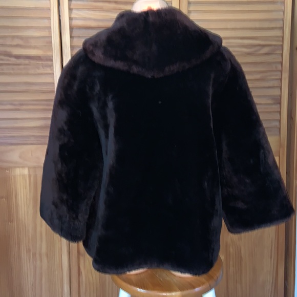 Mouton coat, three-quarter sleeve vintage luxury, one size custom classic - Picture 3 of 14